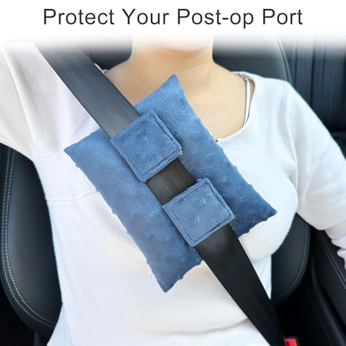 Image of Little Port Pillow Heart Surgery Pillows for Chemo Port After Open Heart Surgery Recovery Gifts Bypass Pacemaker Must Haves Protector Cushion Minky Dot Denim Blue