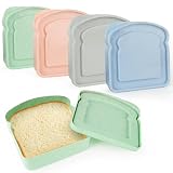 ktxaby 4 Stück Sandwich Behälter in Toastform,Wiederverwendbare Toastbox,Toast Form Brotbehälter für Mittagessen,Sandwich Behälter für Restaurant,Zuhause,Schule,Mikrowelle(Color 02)