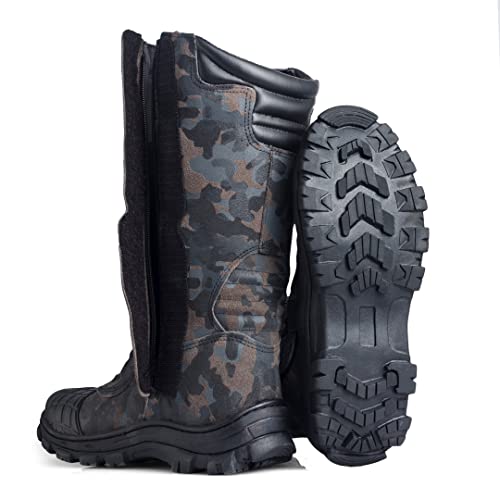 Bota Coturno Masculina Couro Tático Militar Pesca Motociclista Motoqueiro Selva Exercito Cor:Preto;T