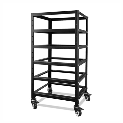 Image of SUNGOLDPOWER 3U Server Rack Battery Rack, 5-Layer Rack for 48V 100Ah Lithium Batteries, Stackable Battery Holder with Wheels & Open Ventilation for Solar Energy Storage Systems