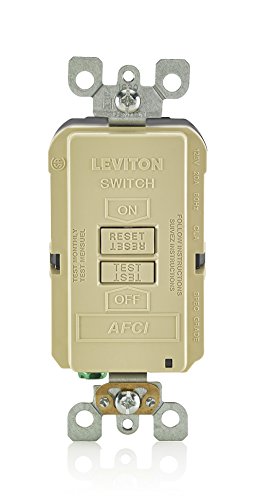 Image of Leviton Blank Face AFCI, 20 Amp, Self Test, LED Indicator Light, Provides AFCI Protection Where an Outlet is not Needed, AFRBF-I, Ivory