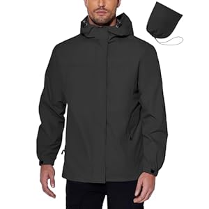 COOFANDY Men’s Rain Jacket Waterproof With Hood Lightweight Packable Shell Raincoat Windbreaker For Cycling Golf Travel