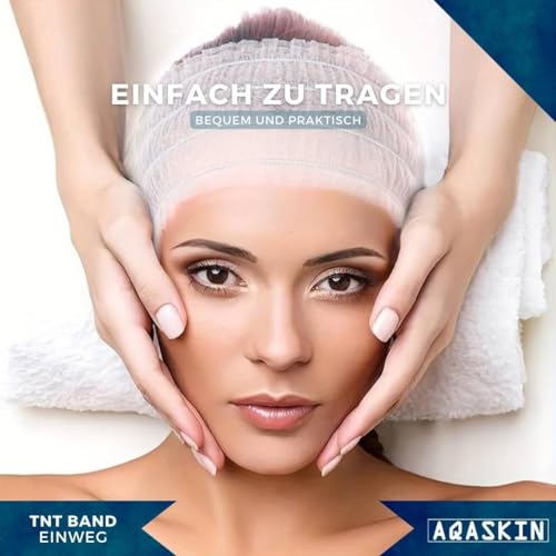 AQASKIN – Einweg-Haarbänder aus TNT, einzeln verpackt – Einweg-Stirnband für Kosmetikerinnen, Spas, Wellnesszentren (weiße, 1000)