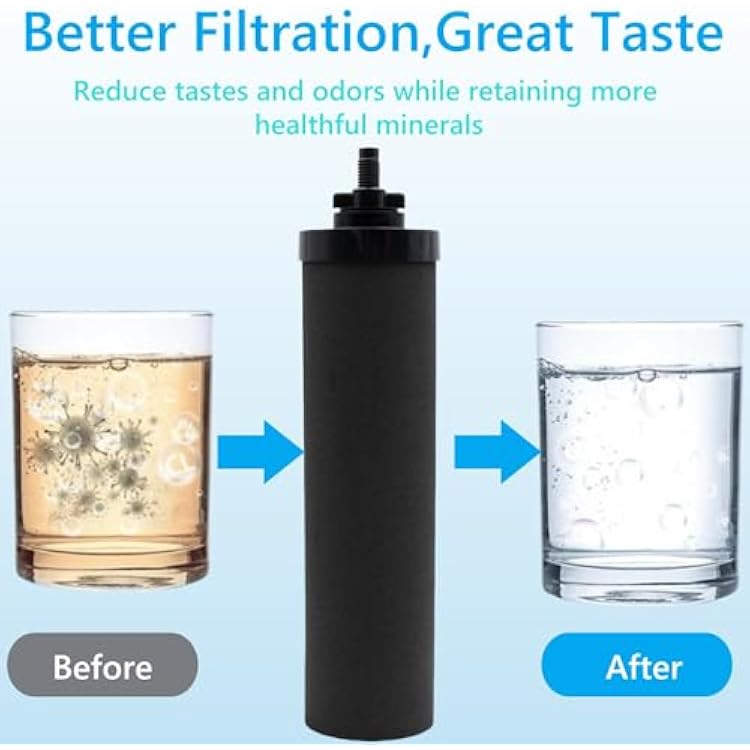Water Filters Replacement for Berkey, 2 Pack Black Purification Elements for BB9-2 Gravity Filtration System