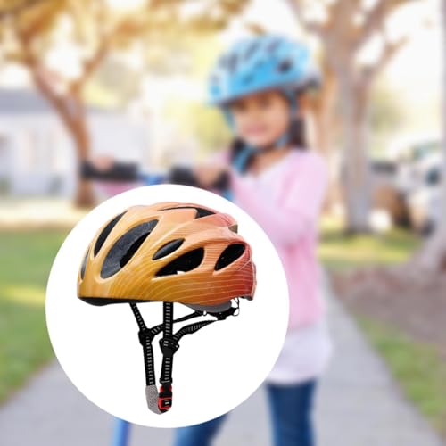 Pegciuho Capacete de Proteção Infantil Capacete de Bicicleta Leve E Moderno, Amarelo Laranja