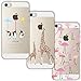 [3 Stück] Kompatibel mit iPhone 5 / 5S / SE Hülle, Shumeifang Cute Funny Kreative Cartoon Transparent Silikon Bumper für iPhone 5 / 5S / SE - Flamingo & Giraffe & Pinguin