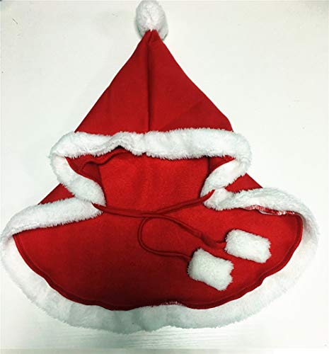 Stock Show Pet Christmas Costume Funny Dog Cat Santa Cloak Costume Pet Winter Fleece Super Cute Hoodie Poncho Puppy Hooded Coat Warm Xmas Clothes Party Holiday Pet Apparel for Small Dogs Cats