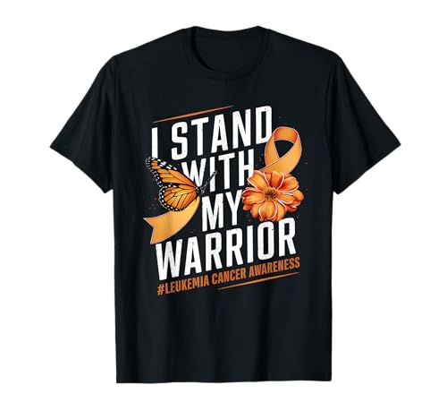 Concientización sobre la leucemia I Stand With My Warrior Orange Ribbon Camiseta