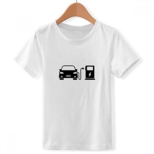 T-Shirt Blanc Véhicules Protéger Environt Ras du Cou Garcon XXX-Grand