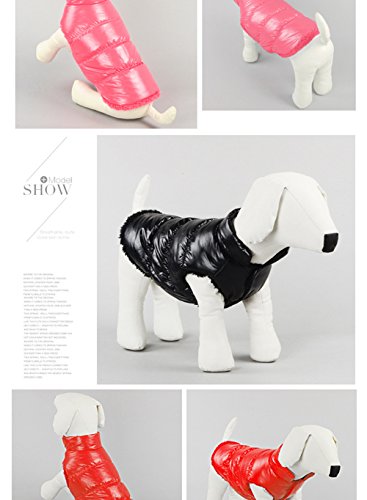 RC GearPro Fleece Lined Warm Dog Jacket Cozy Waterproof Windproof Puppy Vest Winter Coat Dog Apparel for Small Medium Large Dogs (L, Pink) - Thumbnail 2