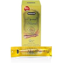 Hemani Miswak Sticks with Lemon Flavor Pack of 24 - Natural, Sustainable, and Traditional Oral Care for Healthy Teeth, Gums, andFreshBreath