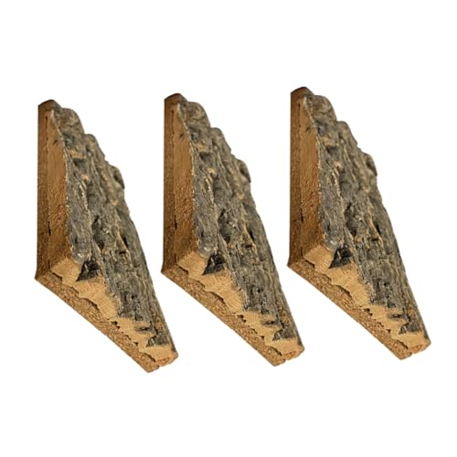 Parliky 3pcs Real Cork Bark Background for Reptile Tank Fish Tank Decor Reptile Cork Background Rock