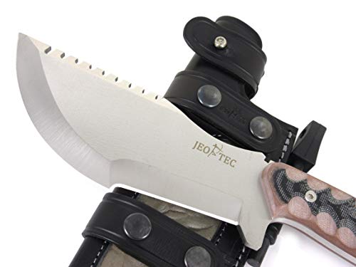 JEO-TEC Nº51 Bushcraft Survival Camping Hunting Fishing Outdoor Knife , MOVA-58 , Genuine Leather Sheath + Firesteel, Handmade - Thumbnail 5