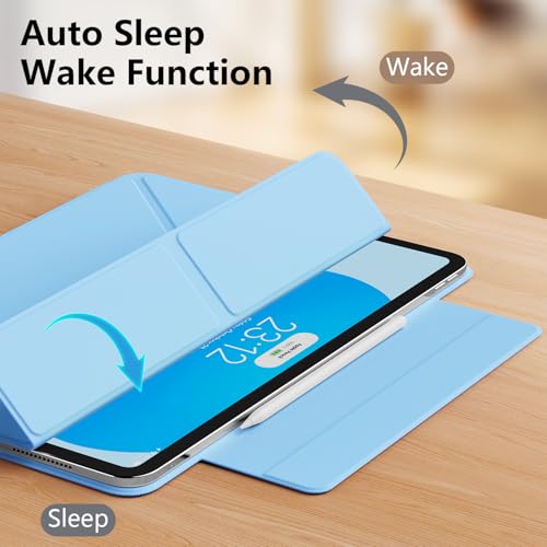 Image of for iPad (A16) 11th Generation Case 11 Inch 2025, iPad 10th Gen Case 10.9 Inch 2022, Convenient Magnetic Attachment, Two-Way Trifold Stand, Slim Tablet Cover Protection, Auto Sleep /Wake (Sky Blue)