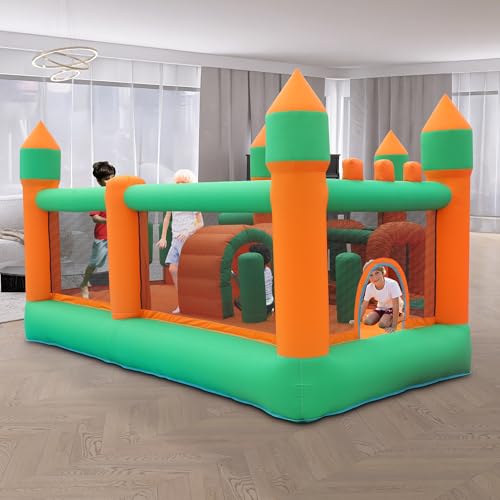 Doctor Dolphin Large Multi-Zone Inflatable Bounce House, Bouncy Castle with Obstacle Course, Crawl Tunnel & Play Zones, Jumping House for Outdoor Backyard Birthday Party (Blower Included) by Doctor Dolphin - Image 9