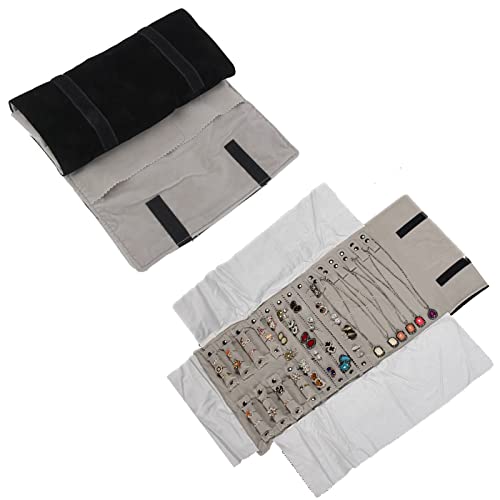 Bestoyard Velvet Travel Jewelry Roll Portable Jewelry Holder Travel Bag Jewelry Travel Organizer For Necklaces Earrings Bracelets Rings Brooches And More Travel Gift For Women #TOP13