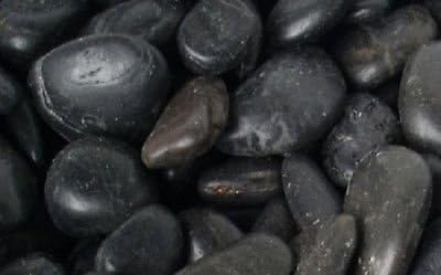 1Kg BLACK Polished River Stones