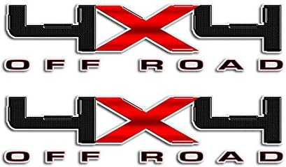 4x4 Carbon Fiber Black Red Truck Decal Off Road Sticker