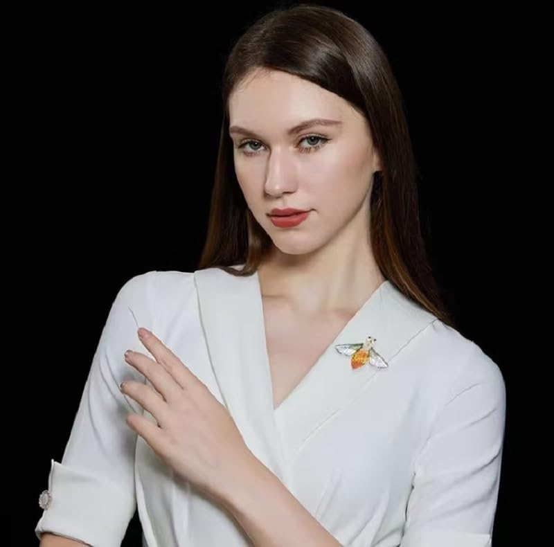 Miniatura 2 de Nyx&lvy Vintage Crystal Flower Brooch Set, 3 Pieces, Purple Pink Green Rhinestones, Gold Tone Floral Pins for Wedding and Evening Wear Christmas gift