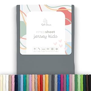 Soft Dream Spannbettlaken 80x180 cm Dunkelgrau - 100% gekämmte Baumwolle Jersey - Premium Qualität - Spannbetttuch für Kinderbett Juniorbett - OekoTex Zertifiziert - Made in EU - 80x180cm Dunkelgrau