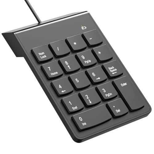 NOOX USB Numeric Keypad Numpad Portable Slim Mini 10 Key Number Pad Keyboard for Laptop Desktop Computer PC, Compatible with ChromeBook Surface Notebook, Tax Accountant Calculate Office Travel & Home