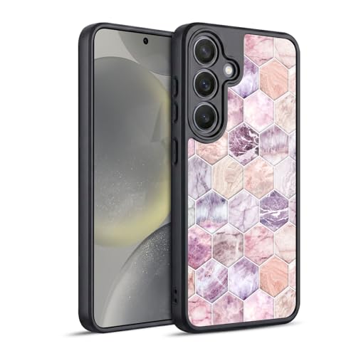 Coque Gel Renforcée Samsung S24 5G Antichoc Motif Marbre Hexagonal Géométrique