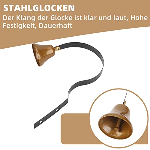 KOXXUD Ladenbesitzer Glocke, Retro Wandmontierte Metall Warnung Türglocke mit 1 Starke Schraubenaufkleber, Ladenglocke Türklingel für Heimtextilien Geschäfte Restaurants Bars Hotels (Schwarz)