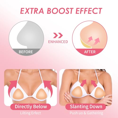 Snowy Sticky Bra Inserts,Reusable and Waterproof Double Sided Push Up Sticky Bra for Women Dresses Bikinis4