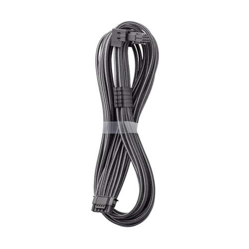 CableMod Universal Pro ModMesh Sleeved 12V-2x6 12VHPWR 90° StealthSense Direct PCIe Cable (Variant B, Carbon)