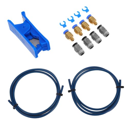 JEWEDECO Ptfe Tube Sturdy Ptfe Material for 3d Printer with Connectors and Cutter 1m Length Easy Installation Replacemen