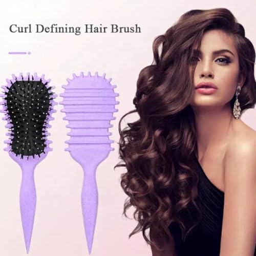 Curl defining Brush – Purple | Guitar-Inspired Detangling Tool for Curly & Kinky Hair image 3