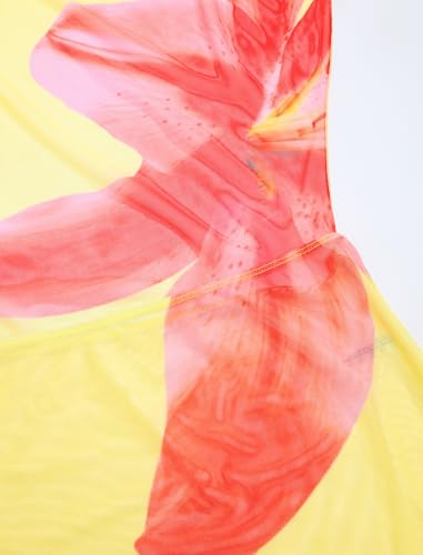 Image of ZAFUL Women Swimsuit Cover Up Dress Ombre Side Ties Sleeveless Sheer Mesh Bathing Suit Coverups Beach Dress