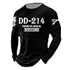 Tshirt Men's 214 Printed Long Sleeve Crew Neck T-Shirt Casual Trend Loose and Comfortable Long Sleeve T-Shirt, black, S #1