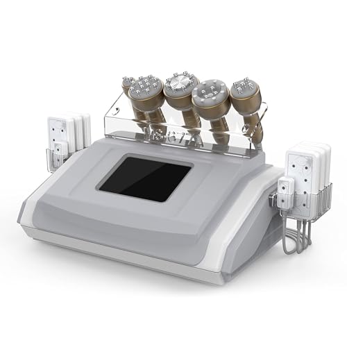 Máquina de belleza profesional 6 en 1: 40 K RF y microcorriente para dar forma al cuerpo, levantamiento facial, estiramiento de la piel y antienvejecimiento, dispositivo recargable para el hogar y el