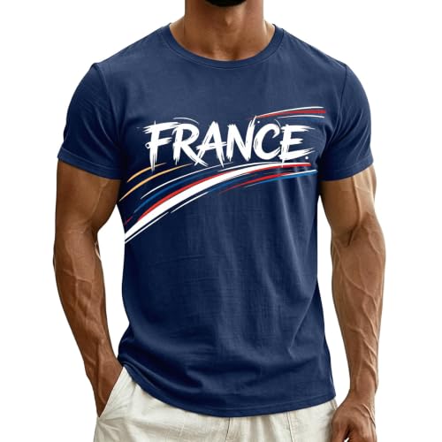 T-shirt col rond homme imprimé lettres ville vêtement été moderne