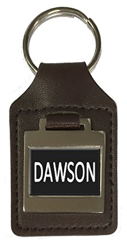 Porte-clés en cuir nom d'anniversaire personnalisable Dawson gravé sur mesure