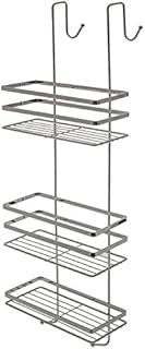 CHROME 3 TIER HANGING OVER THE DOOR SHOWER CADDY CUBICLE TIDY BATHROOM TOILETRIES RACK RAIL SHELVES ORGANIZER