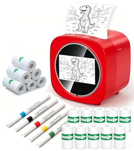Image of AI Voice Sticker Printer for Kids, Portable Thermal Sticker Printer Box with Display, Voice-Activated Inkless Mini Sticker Machine for Journaling, DIY Crafts & Creative Gifts, with 16 Rolls