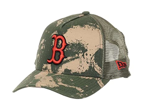 New Era Boston Red Sox Frame A-Frame Adjustable Trucker Cap MLB Spraycamo Ripstop - One-Size