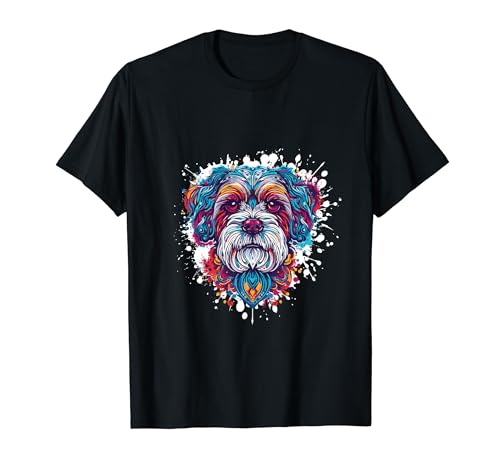 Retrato de perro maltés | Obra de arte Cabeza de animal Arte Pop Camiseta