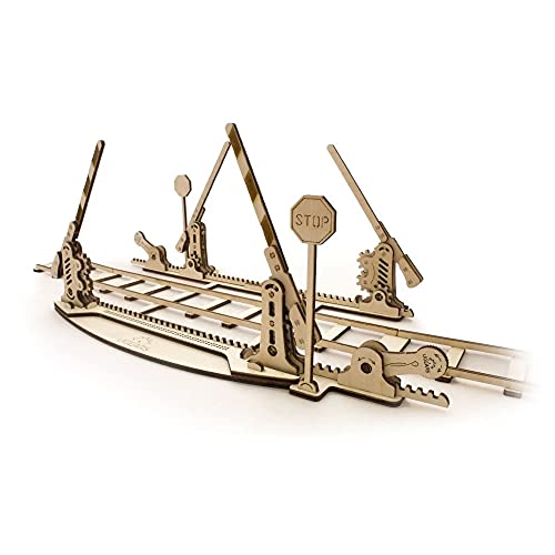 Rails by Ugears: Self Propelled Modular Mechanical Model, 3D Wooden Puzzle for Self Assembly Without Glue, Brainteaser for Kids, Teens and Adults