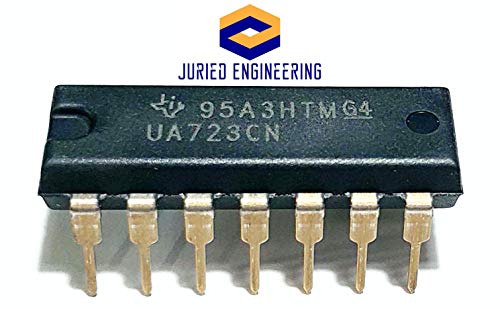 Juried Engineering UA723CN UA723 (Direct Replacement for LM723CN LM723) Adjustable Voltage Regulator IC 2-37V DIP-14 IC Breadboard-Friendly (1 Piece)