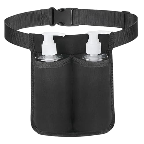 Accessoires de massage : pochette pour flacons de massage porte-lotion sac banane professionnel pour 2 flacons d'huile organisateur ceinture avec ceinture ajustable sans huile.