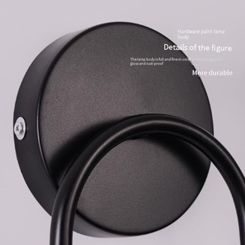 Aplique de pared LED redondo minimalista negro de luz neutra pack de 2 4