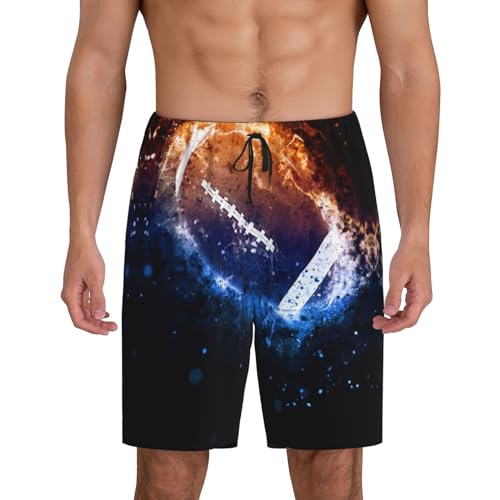 SCAUA - Short de pyjama de football américain pour homme, short de nuit doux et confortable avec poches, Football américain., XXXL