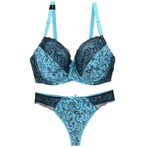 Femme Armatures Rembourré Plongeant Soutien-Gorge Lingerie String Ensemble 100-D