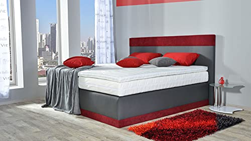 AUKONA Boxspringbett Teresa 200x200, 7-Zonen-Taschenfederkern-Matratze mit...