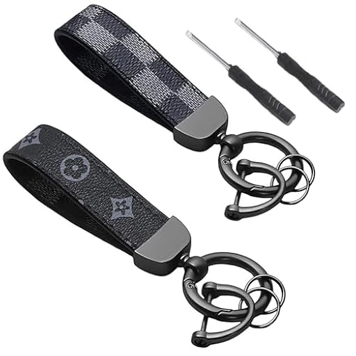 JOOTUEPO 2 Juego de Llaveros de Coche de Piel de Fibra para Hombre con Hebilla de Herradura y Anillos de Color SóLido, Llavero Universal de Piel Adecuado Como Regalo para El DíA Del Padre | Ya disponible en tu tienda friki favorita! En mundofriki.es!