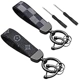 JOOTUEPO 2 Juego de Llaveros de Coche de Piel de Fibra para Hombre con Hebilla de Herradura y Anillos de Color SóLido, Llavero Universal de Piel Adecuado Como Regalo para El DíA Del Padre