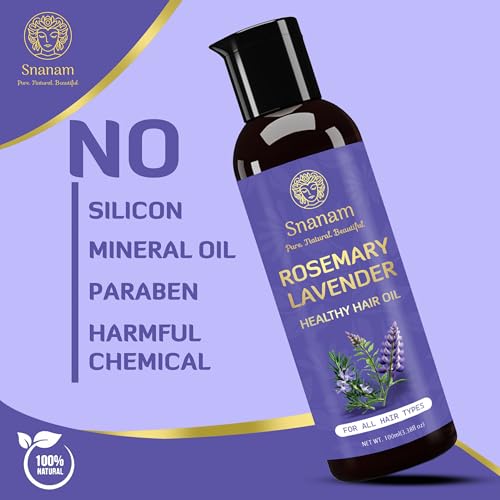 Image of Lavender Rosemary Hair Oil | 100% Pure & Natural Undiluted Cold Pressed Oil | Healthy Hair & Scalp Nourishment | 100 ml